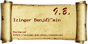 Izinger Benjámin névjegykártya
