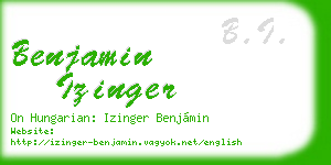 benjamin izinger business card